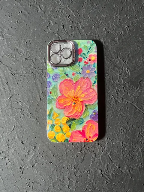 قاب گل flower Diamonds آبرنگی iphone 13promax