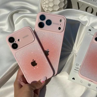 قاب لنز گلیتر صورتی آیفون